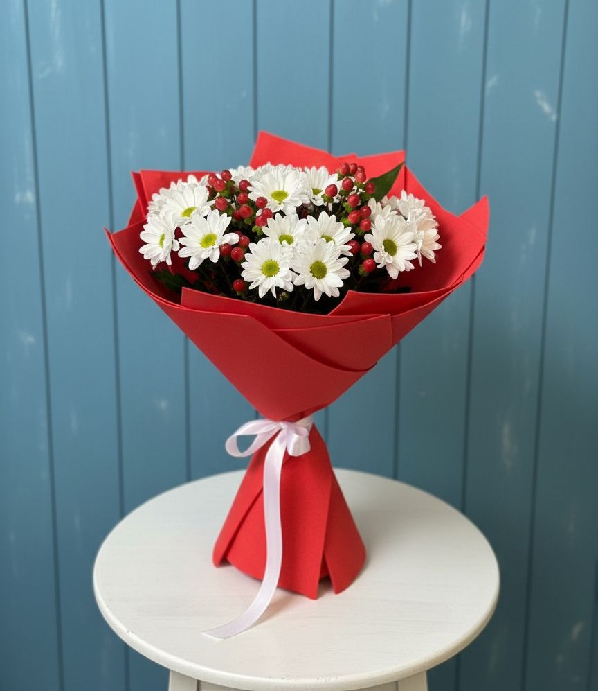 Букет цветов из: Хризантемы в Троицком Хабаровский край