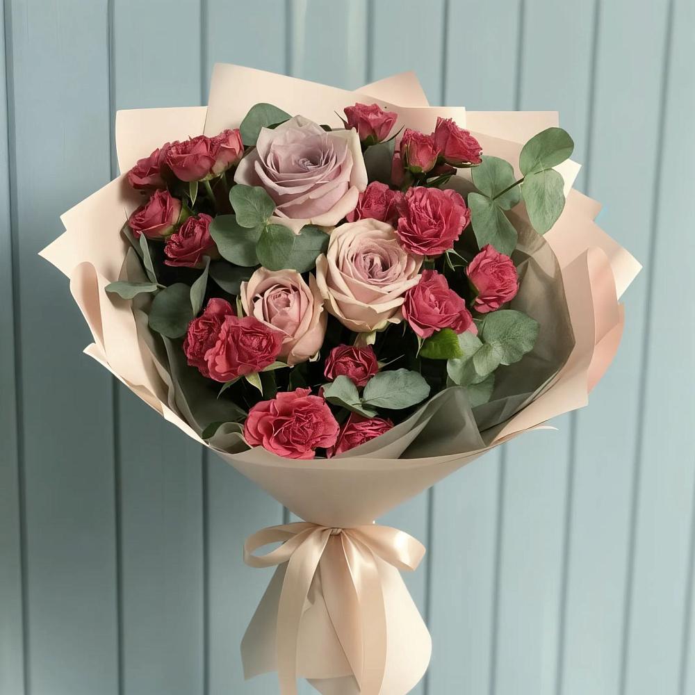 Букет цветов из: Гвоздики и Розы в Троицком Хабаровский край