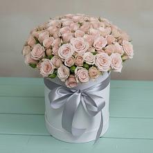 Цветочная композиция из Розы в шляпной коробке в Троицком Хабаровский край