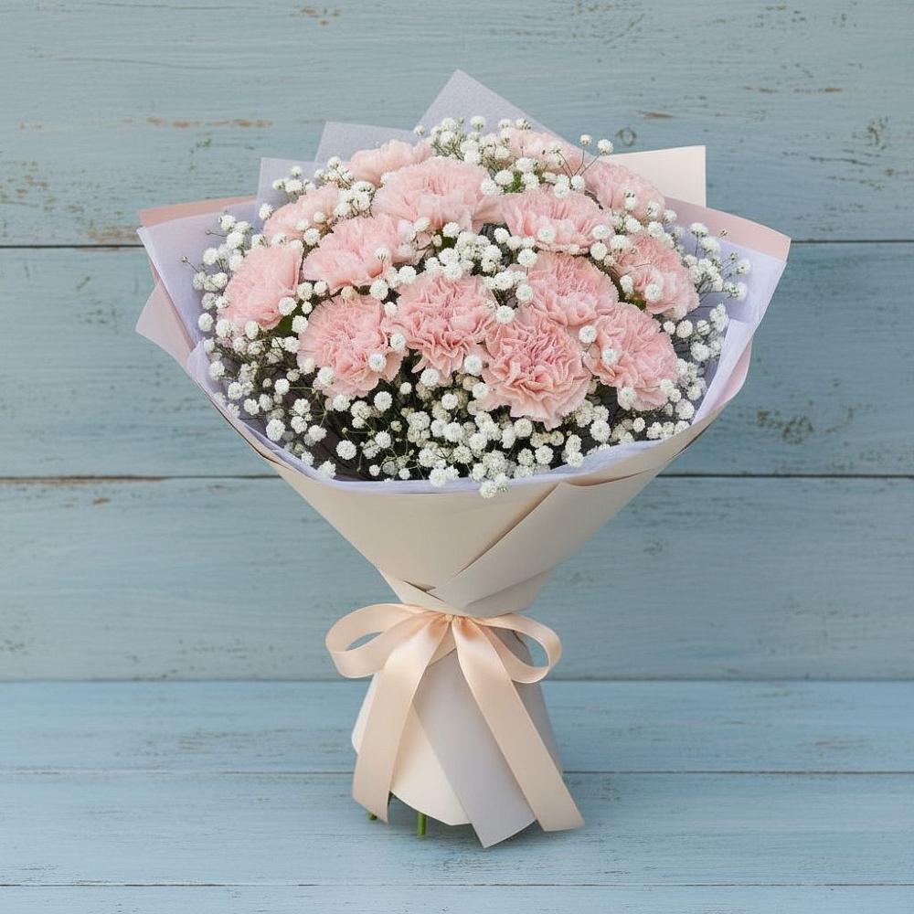 Букет цветов из: Гвоздики в Троицком Хабаровский край