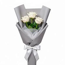 Букет 3 белые розы #REPLACE_PRED# Троицком Хабаровский край