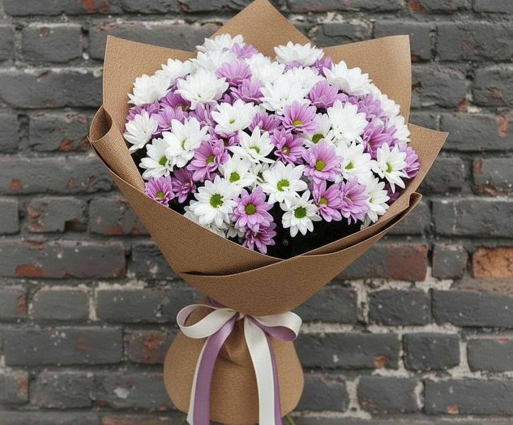 Букет цветов из: Хризантемы в Троицком Хабаровский край