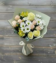 Букет цветов из:  Альстромерии, Розы и Хризантемы #REPLACE_PRED# Троицком Хабаровский край