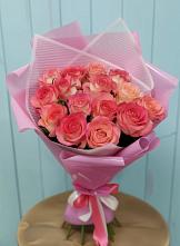 Букет 15 Розовых роз Равель в Троицком Хабаровский край