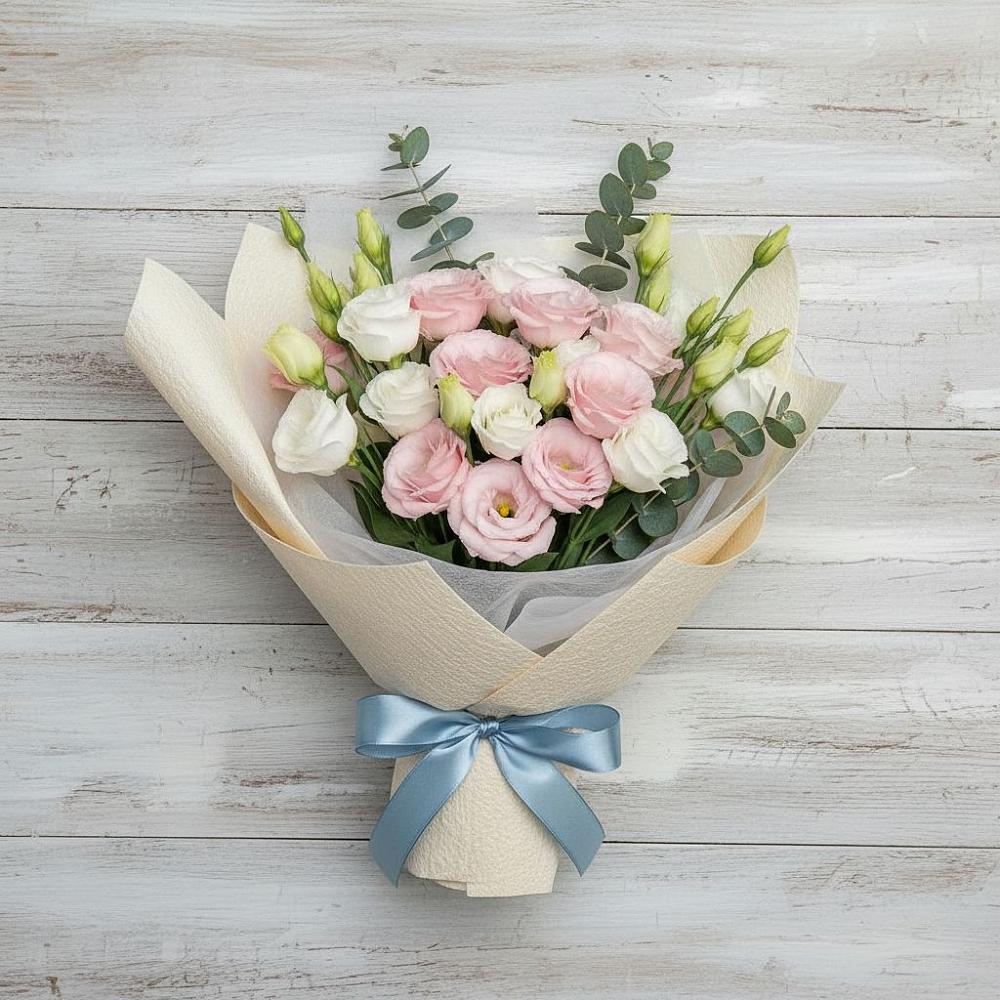 Букет цветов из: Лизиантусы в Троицком Хабаровский край